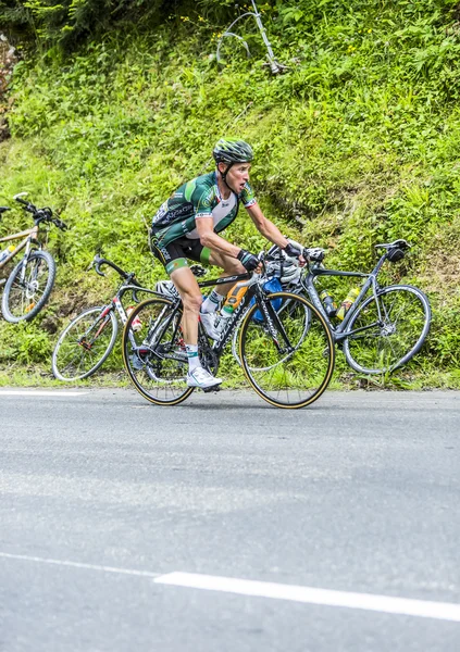 Col du Tourmalet - Tour de France 2015 tarihinde Thomas Voeckler — Stok fotoğraf