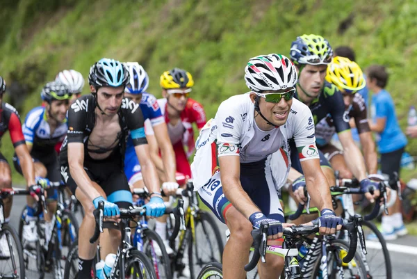 Col du Tourmalet - Tour de France 2014 tarihinde Peloton — Stok fotoğraf