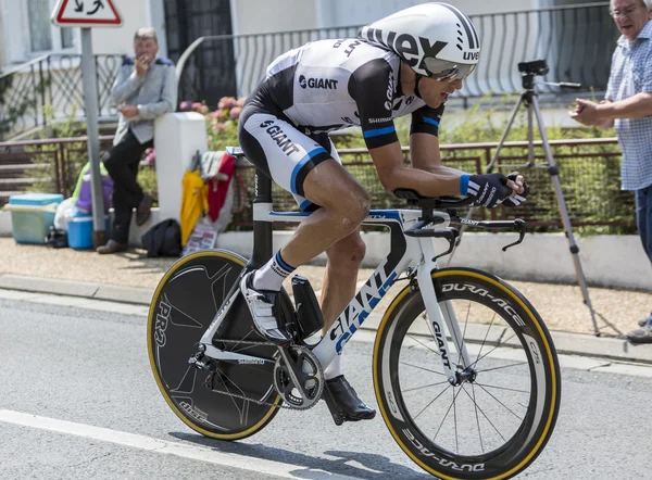 Велосипедист Koen de Kort - Тур де Франс 2014 — стокове фото