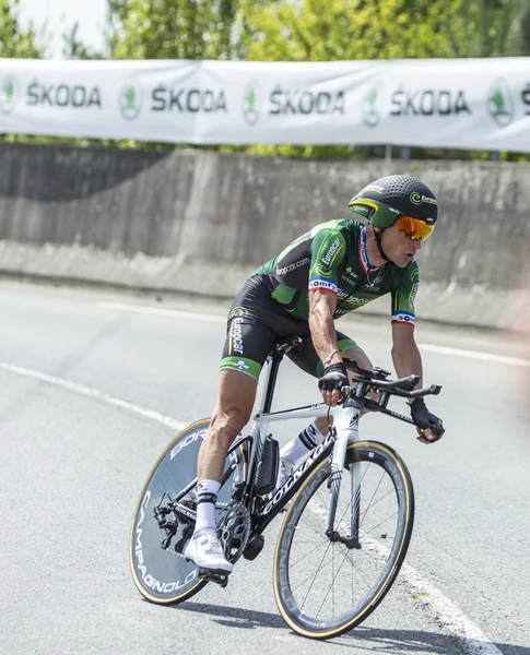 Rowerzysta Thomas Voeckler - Tour de France 2014 — Zdjęcie stockowe