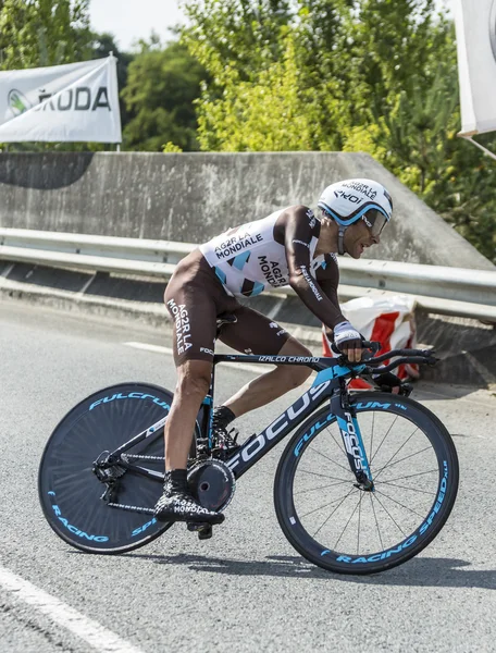 Rowerzysta Jean-Christophe Peraud - Tour de France 2014 — Zdjęcie stockowe