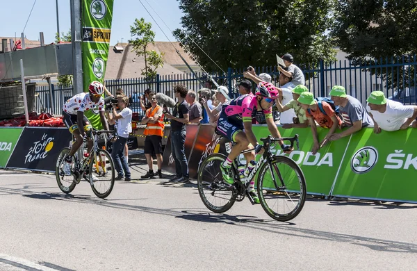 Dos ciclistas del Breakaway - Tour de Francia 2015 — Foto de Stock
