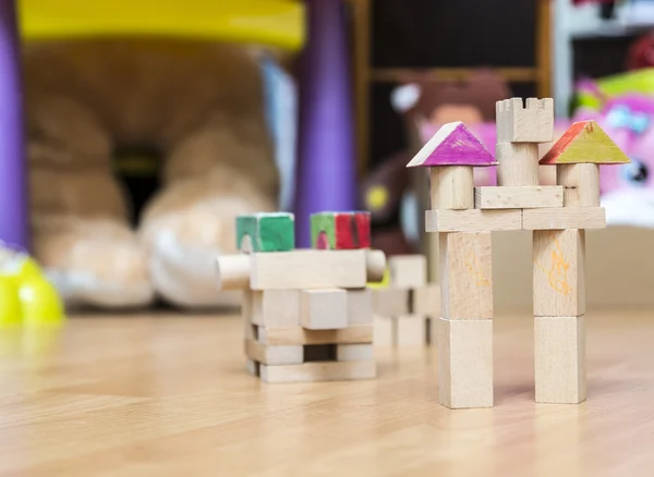 Castle made by wooden pieces — Stock Photo, Image