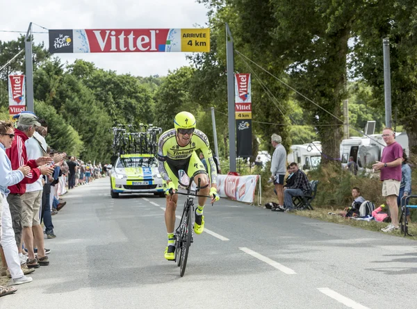 A kerékpáros Matteo Tosatto - csapat időfutam 2015 — Stock Fotó