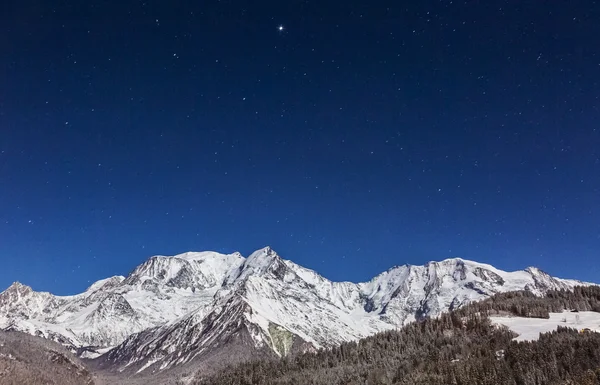 Mont Blanc nattetid — Stockfoto