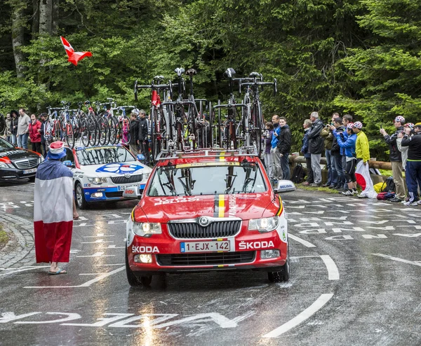 El coche del equipo Lotto-Belisol - Tour de France 2014 — Foto de Stock