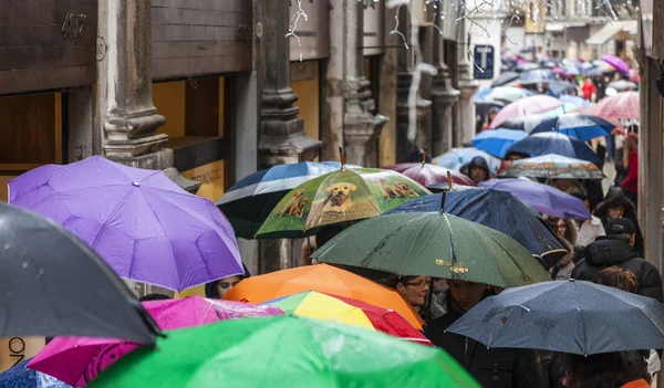 Folle di Ombrelli a Venezia — Foto Stock