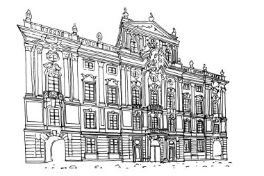 Çek Cumhuriyeti Prag 'daki Ulusal Galeri' nin vektör çizimi.