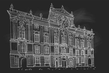 Çek Cumhuriyeti Prag 'daki Ulusal Galeri' nin vektör çizimi.