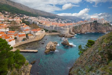 Dubrovnik 'teki antik şatoya bak. Hırvatistan.