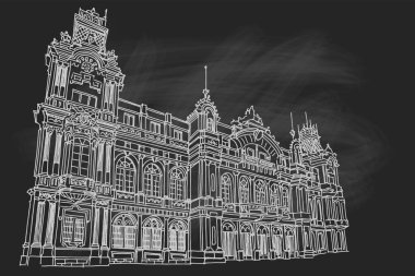 Barcelona Liman İdaresi 'nin vektör çizimi. İspanya.