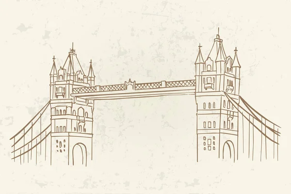 Vektorskiss Tower Bridge London Storbritannien — Stock vektor