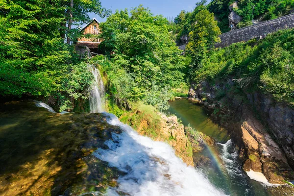 Cachoeira Rio Korana Slunj Croácia — Fotografia de Stock