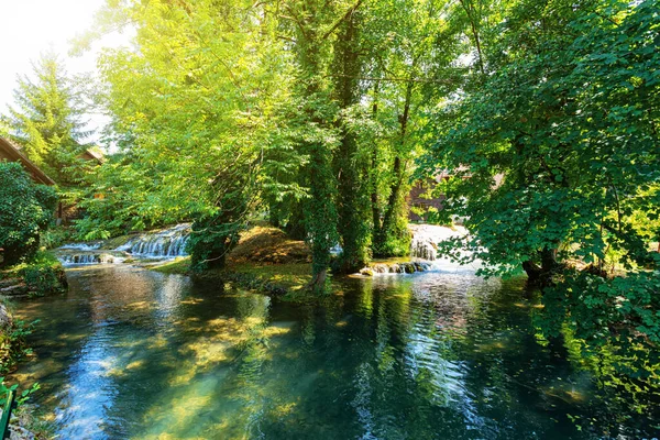 Cachoeira Rio Korana Slunj Croácia — Fotografia de Stock