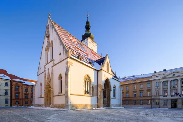 Igreja de São Marcos em Zagreb, Croácia. Imagens De Bancos De Imagens