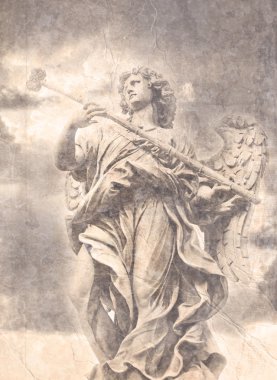 Bernini's marble statue of angel. Rome, Italy. clipart