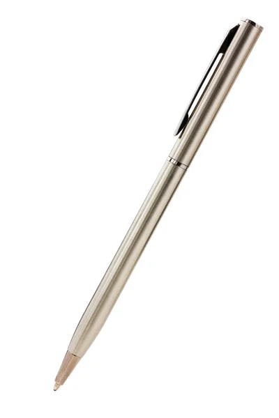 Металлическая ручка на белом фоне — стоковое фото