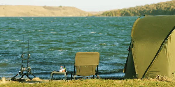 Sommerkarpfenangeln Mit Der Angel See — Stockfoto