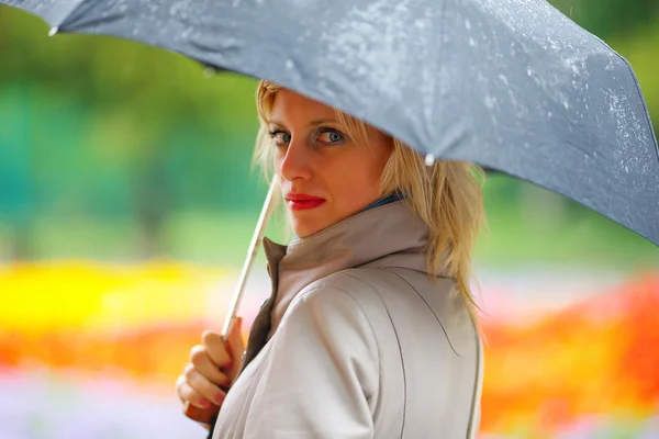 Girl in the rain — Stock Photo, Image