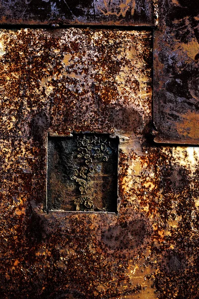 Metalen achtergrond met oude gebarsten verf op het — Stockfoto