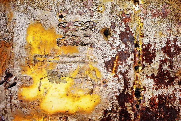 Rusty metal with old shabby paint — Stock Photo, Image