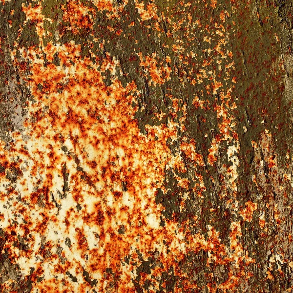Vieux fond métallique rouillé avec de la peinture fissurée de temps en temps — Photo