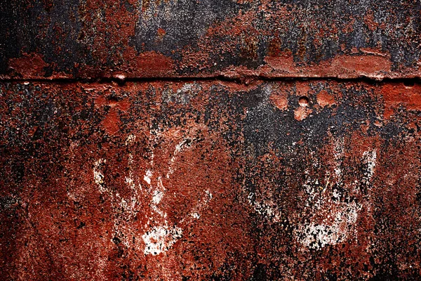 Oude roestige metalen achtergrond met gebarsten verf van tijd tot tijd — Stockfoto
