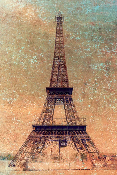 Old Eiffel Tower in retro style — Stock Photo, Image