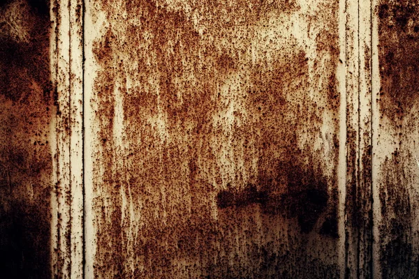 Oude roestig metaal met een versleten en krassen verf — Stockfoto