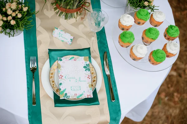 Arreglo de mesa boda — Foto de Stock