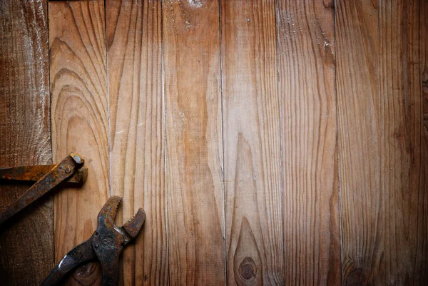 Vieux outils sur fond en bois — Photo