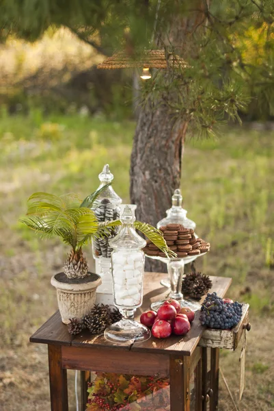 Mesa de postres para una fiesta de bodas — Foto de Stock