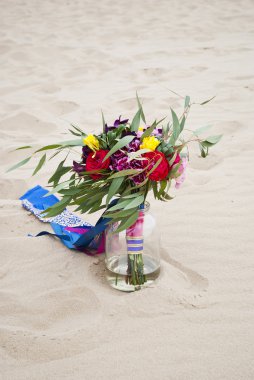 Güzel düğün buket çöl kum