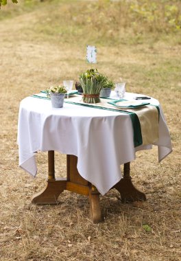 Düğün masa aranjmanı sonbahar Park