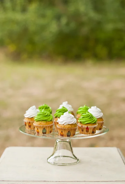 Cupcakes coloridos na mesa — Fotografia de Stock
