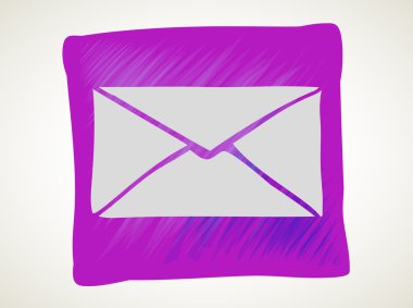 Beyaz arka plan ile vektör posta simgesini