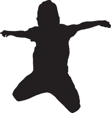 kadar havada atlama çocuk silüeti