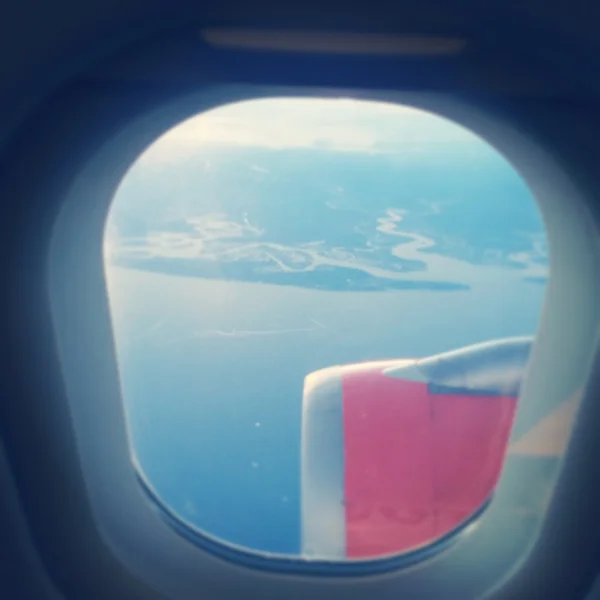 Wyświetlić okno samolotu — Zdjęcie stockowe