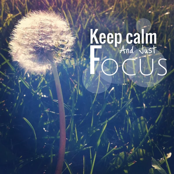 Inspirational Typographic Quote - Keep calm and just focus — Stock Photo, Image