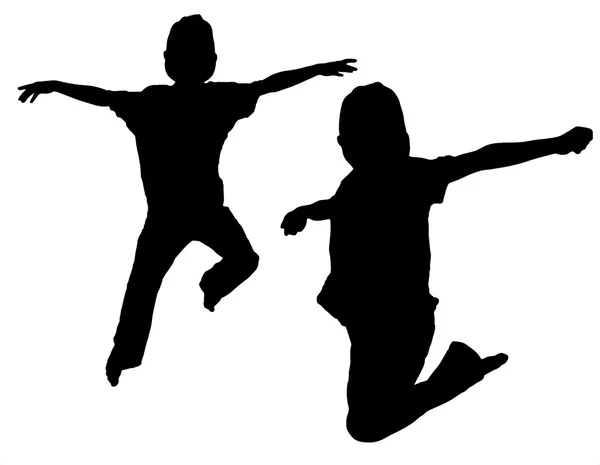 Jumping Child Silhouette — Stock Photo, Image