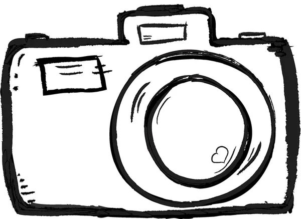 Scribble Ícone da câmera desenhada à mão — Fotografia de Stock