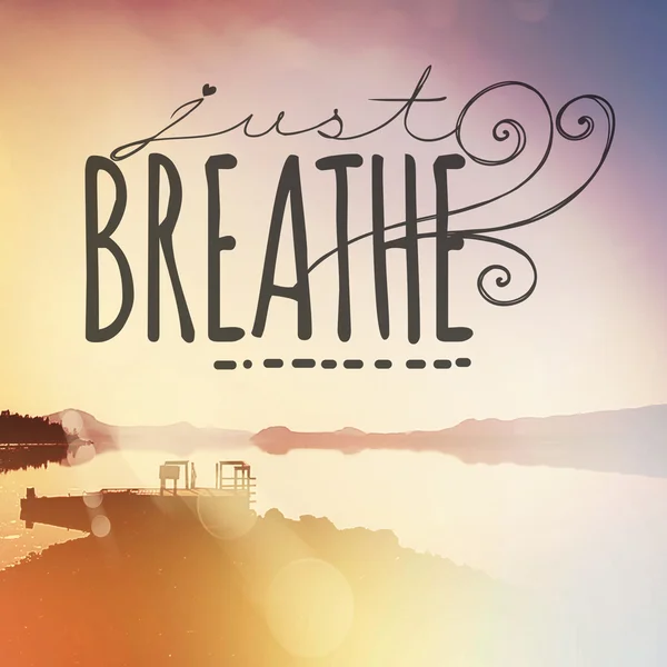 Text just breathe — Stock Photo, Image