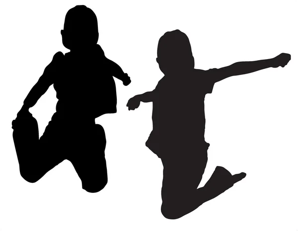 Child Jumping Shilouette — Stock Photo, Image