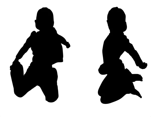 Child Jumping Shilouette — Stock Photo, Image