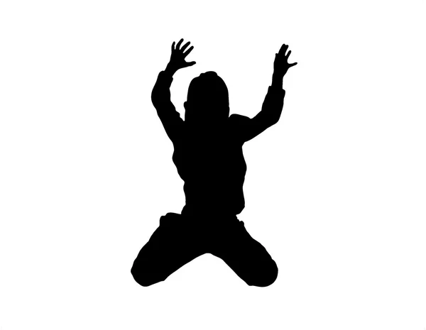 Child Jumping Shilouette — Stock Photo, Image