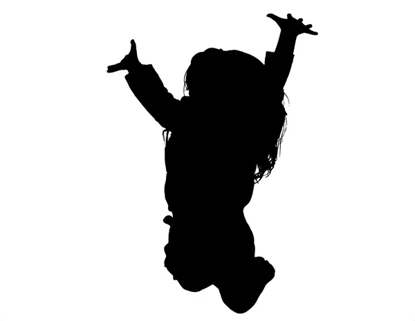 Jumping Child Silhouette — Stock Photo, Image