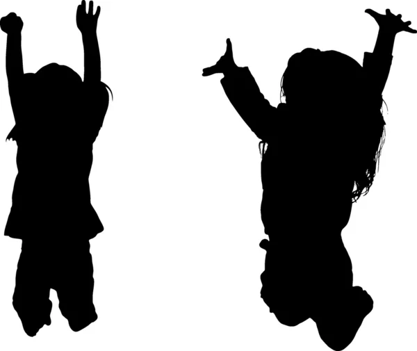 Jumping Child Silhouette — Stock Photo, Image