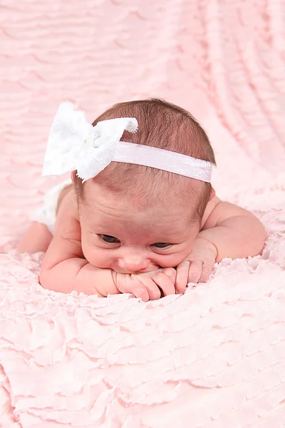 Adorable little newborn baby girl — Stock Photo, Image