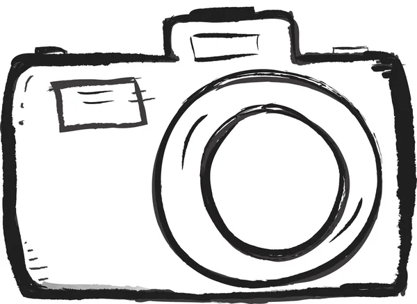 Câmera desenhada à mão — Vetor de Stock
