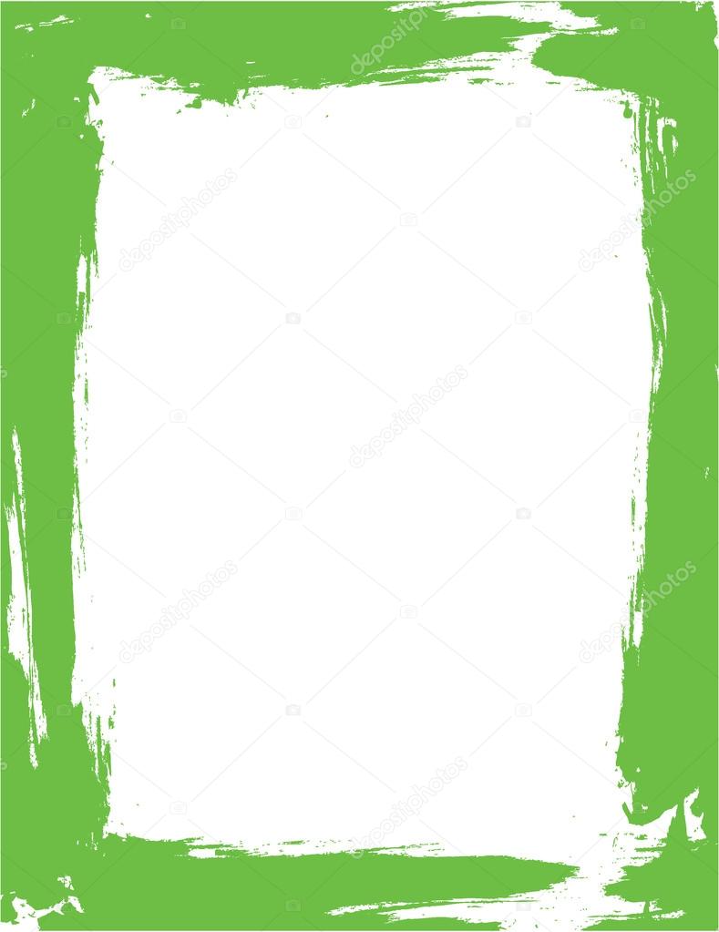 Green frame on white background